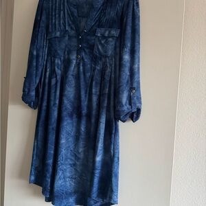 Cocomo Deep Blue Long Sleeve Dress